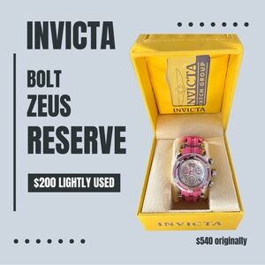 Invicta Pink and Silver Chronograph Watch